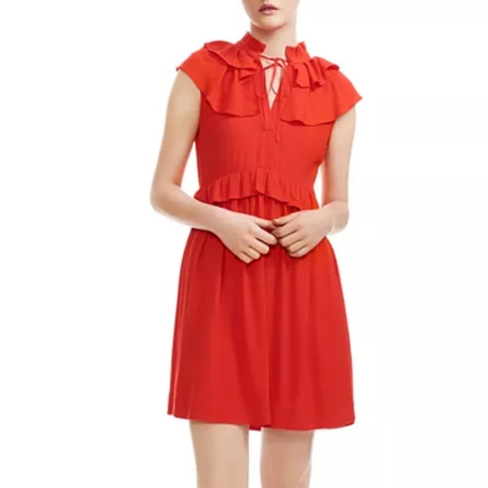 Maje Rutta Ruffled Crepe Mini Dress - Picture 3 of 15